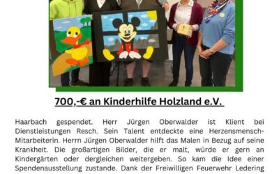 700 € an die Kindwerhilfe Holzland